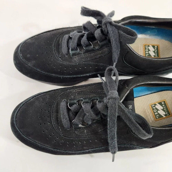 Natural Sport Womens Size 8 W Black Comfort Walking Shoes Lace Up Unworn - Picture 4 of 8